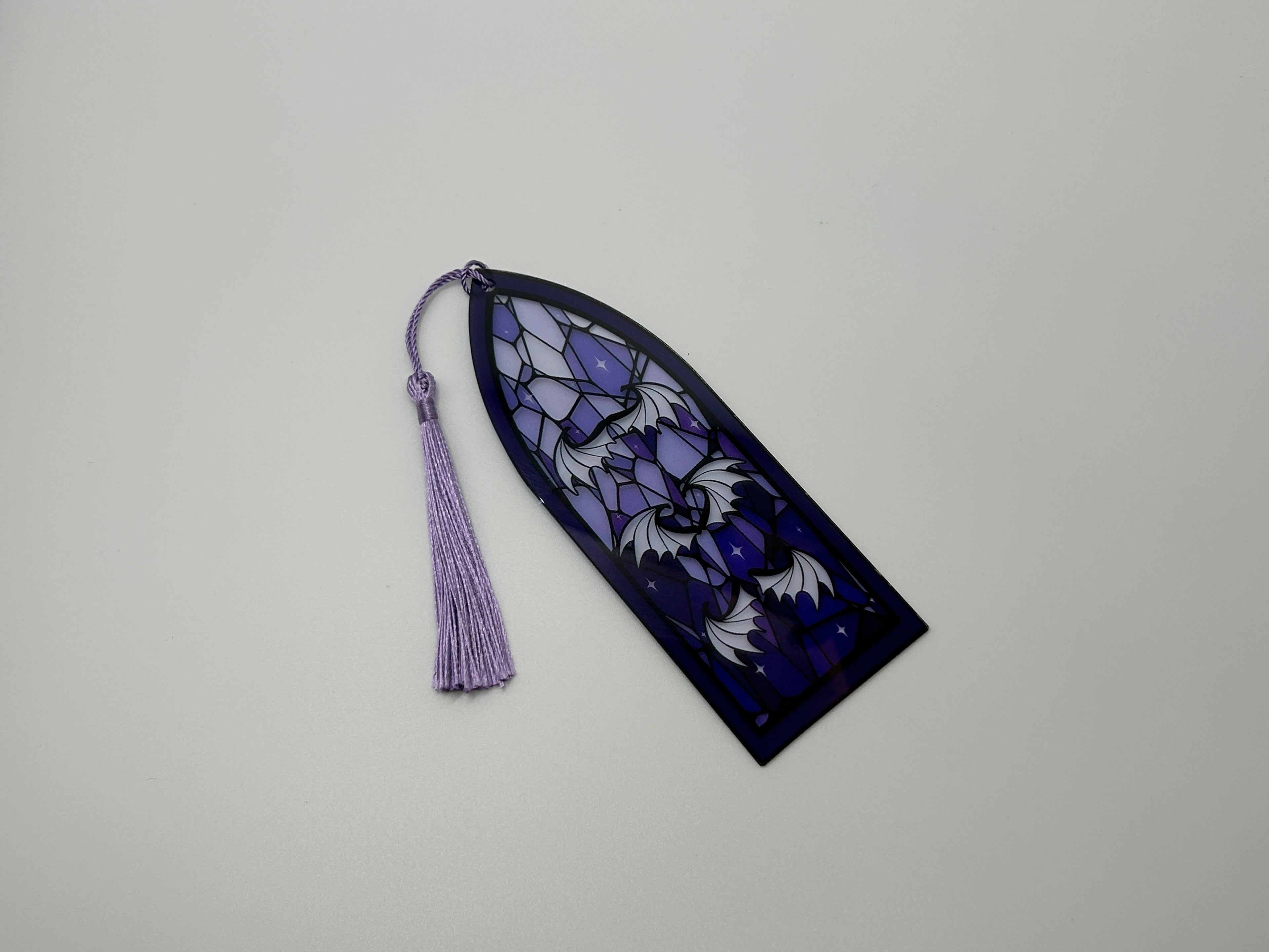 Purple Wings Faux Stained Glass Bookmark