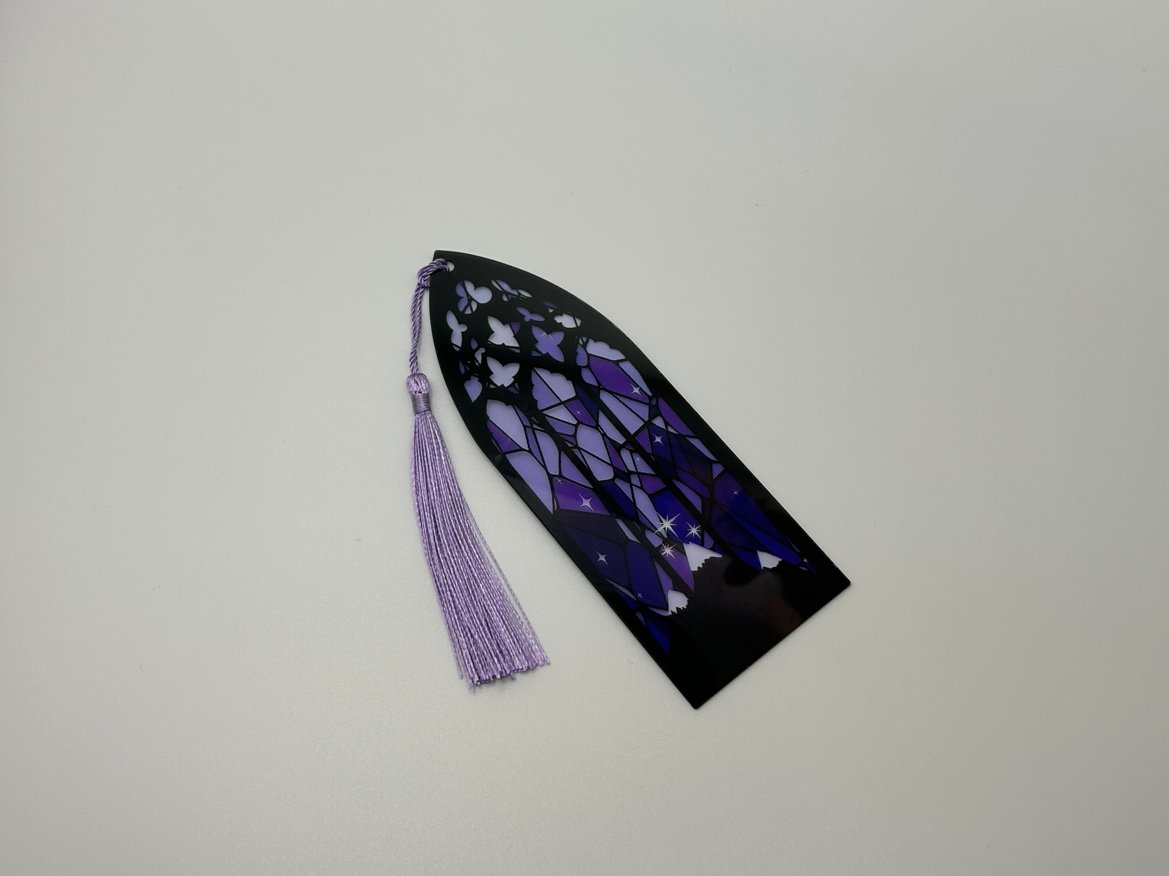 Purple Mountain Faux Stained Glass Bookmark